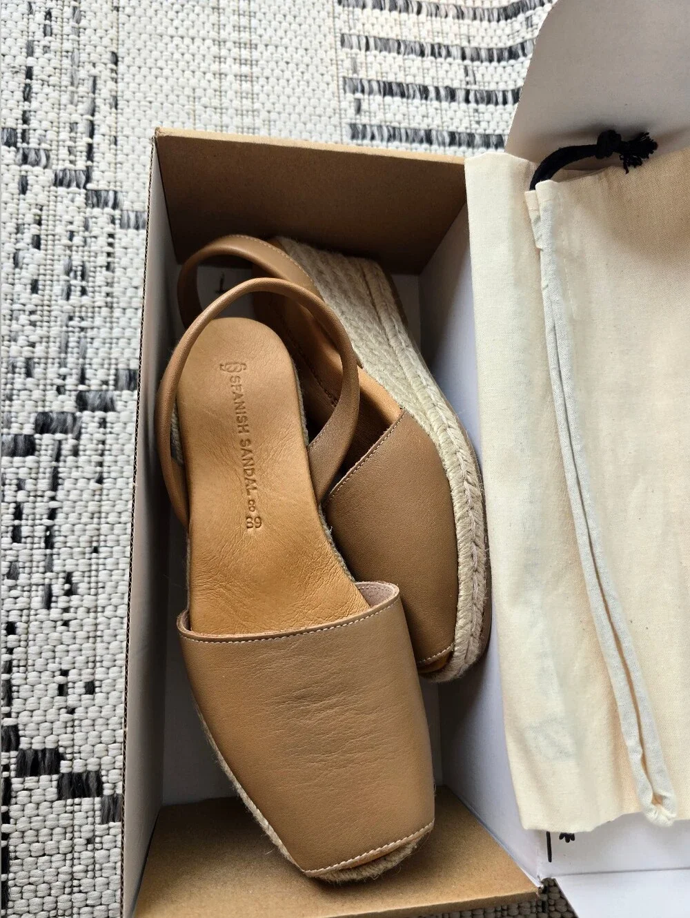 Tan nubuck espadrille wedges Spanish Sandal